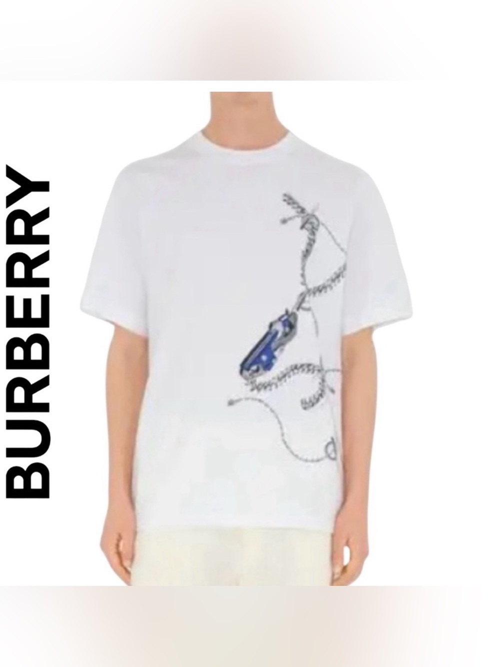 BURBERRY NWT 2024 Logo Tee EKD Hardware White Ltd Edition Sz M